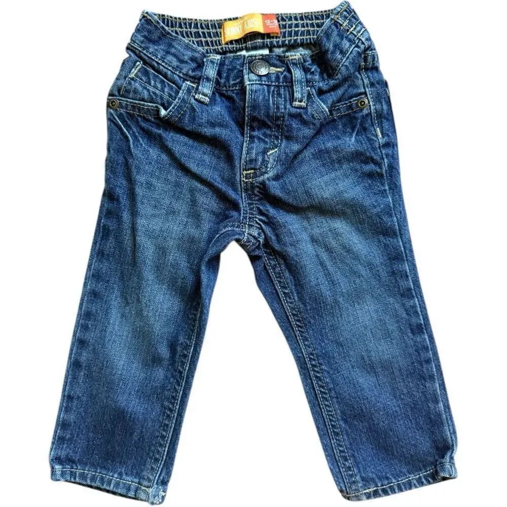 Baby Boys Pre Vintage Old Navy Skinny Adjuste Dark Rinse Jeans - Sz 12-18 mo